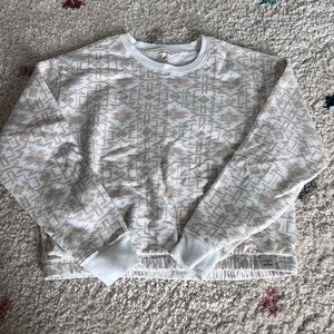 Lucky Brand Cream and Tan Patterned Top
